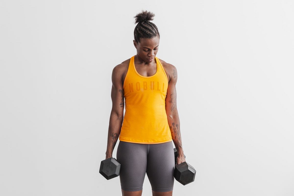 Nobull Racerback Tank Neon Linne Dam Orange | QM9630725