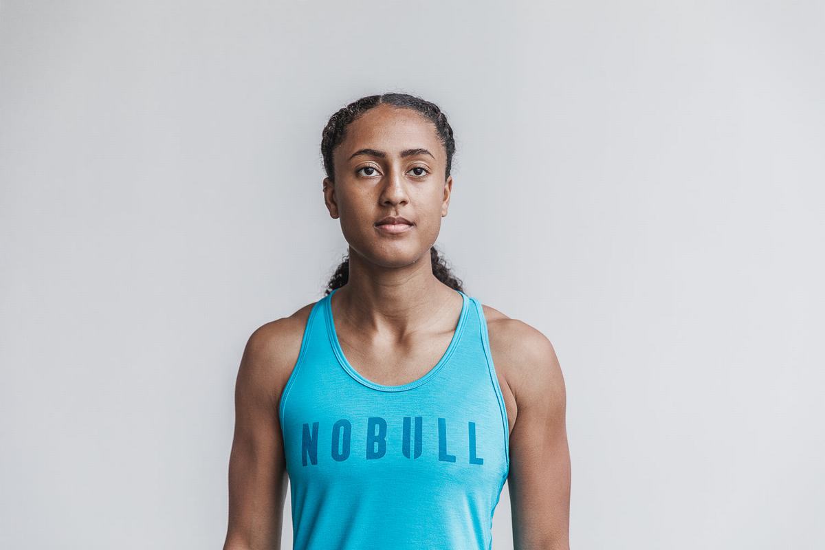 Nobull Racerback Tank Neon Träningslinne Dam Blå | XH3109742