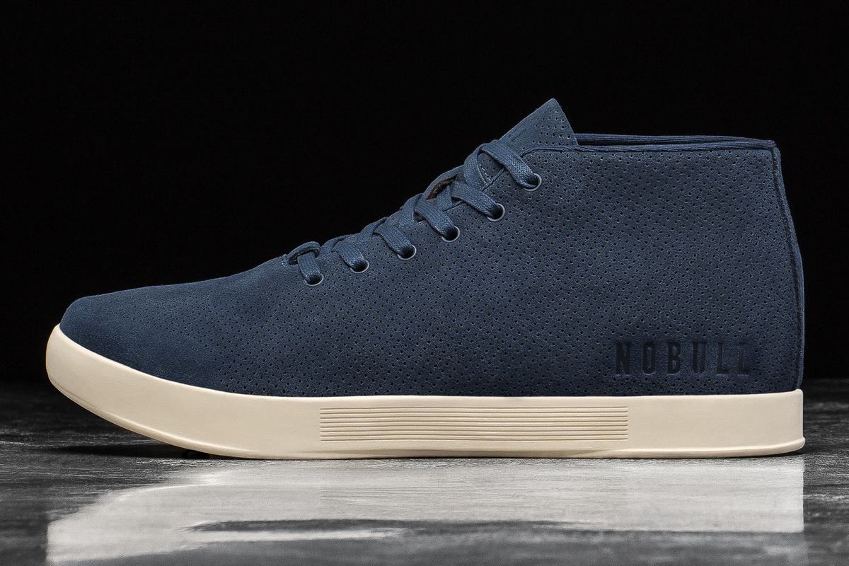 Nobull Suede Mid Trainer Skor Dam Marinblå Vita | RN1843097