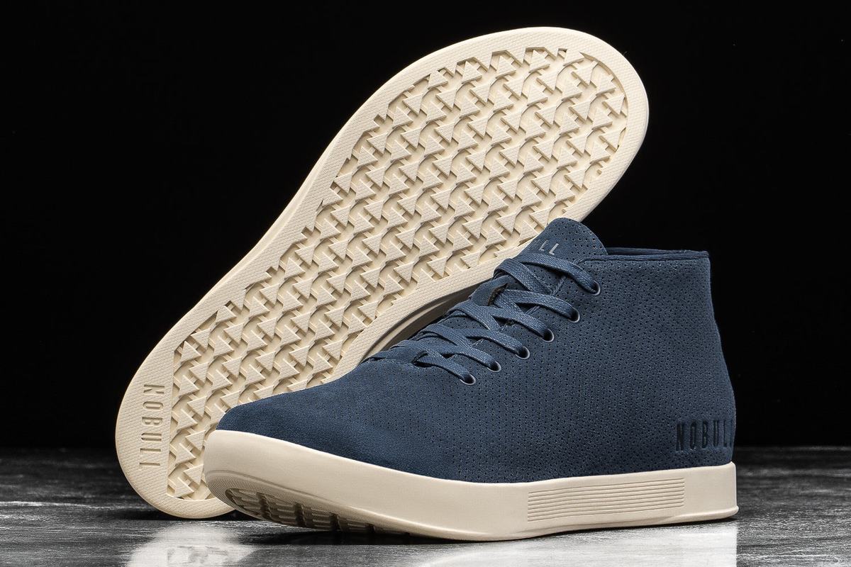 Nobull Suede Mid Trainer Skor Dam Marinblå Vita | RN1843097