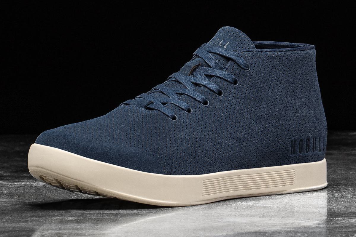 Nobull Suede Mid Trainer Skor Dam Marinblå Vita | RN1843097