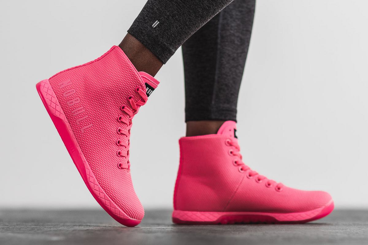 Nobull Superfabric High-Top Neon Trainer Skor Dam Rosa | EX3024718