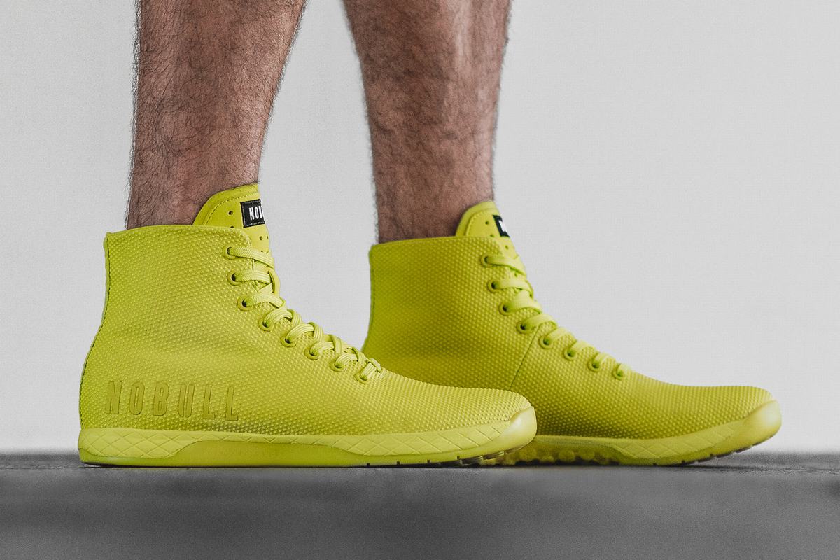 Nobull Superfabric High-Top Neon Trainer Skor Herr Ljusgröna | SJ0768359