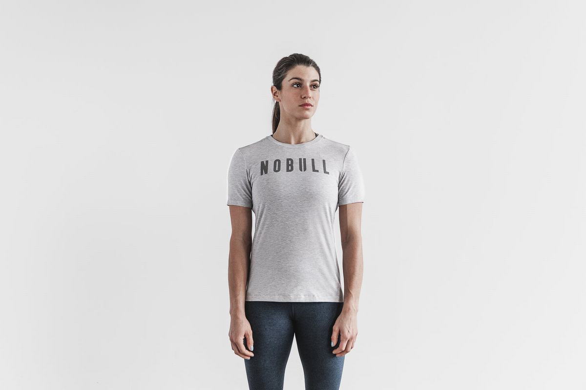 Nobull T-Shirt Dam Ljusgrå | OS1578604