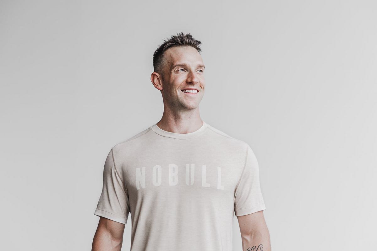 Nobull T-Shirt Herr Beige | VR5920746