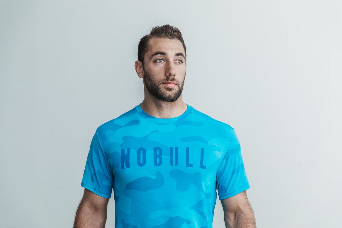 Nobull T-Shirt Herr Blå Camo | DR9380615