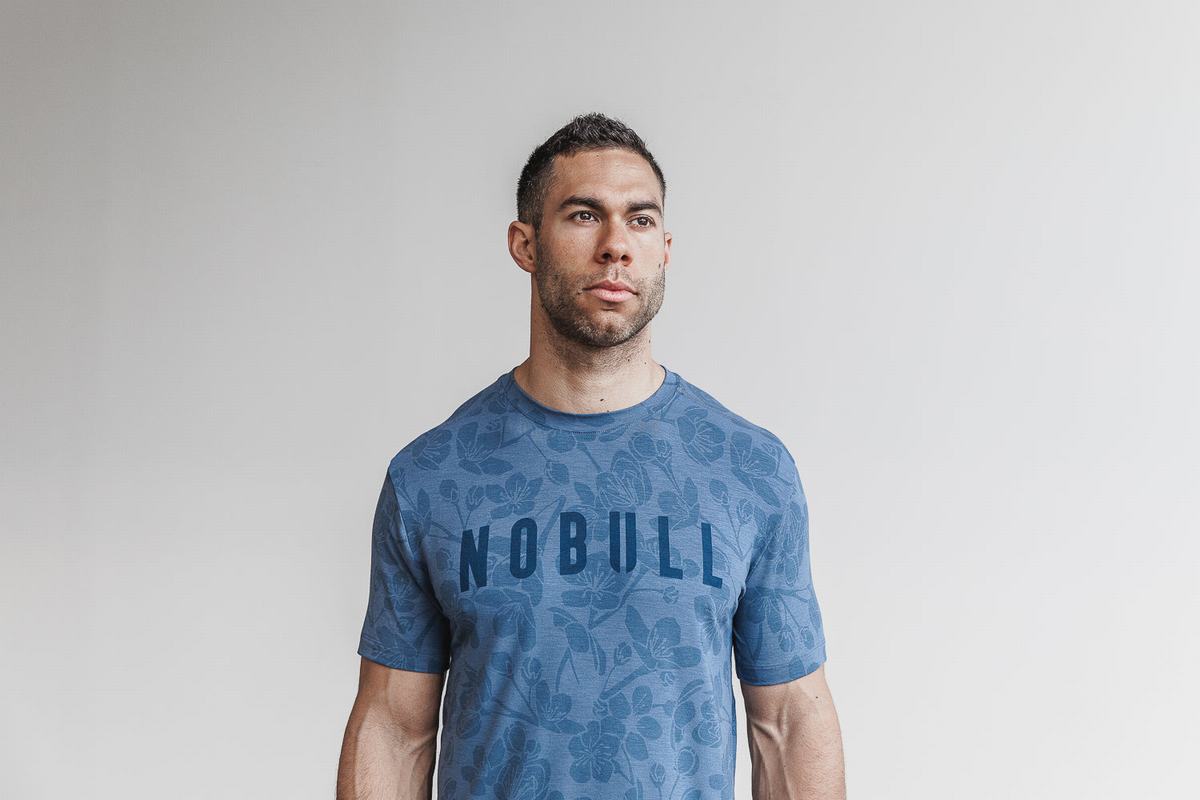 Nobull T-Shirt Herr Blå Rosa | KW2586041