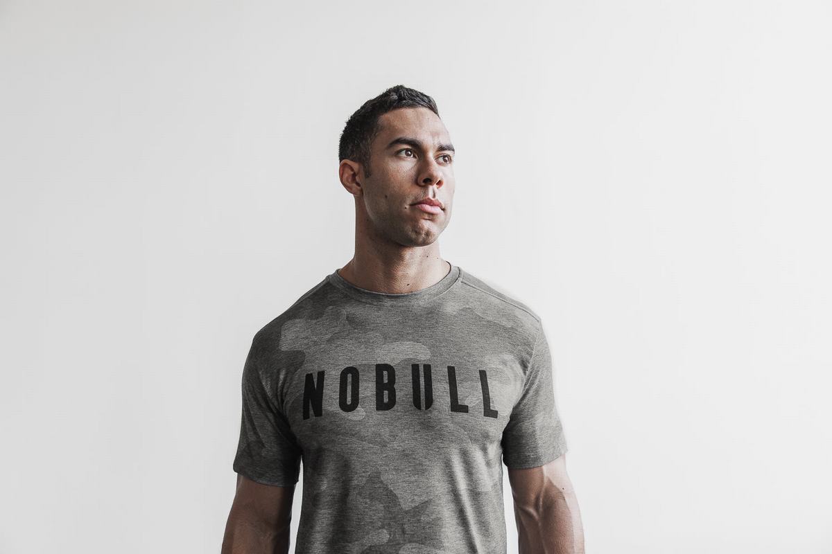 Nobull T-Shirt Herr Grå Camo | PN3871462