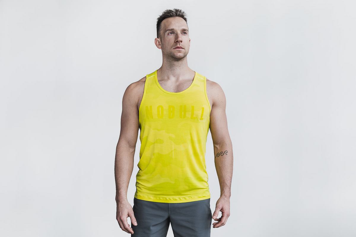 Nobull Tank Neon Linne Herr Gula Camo | GN4980163