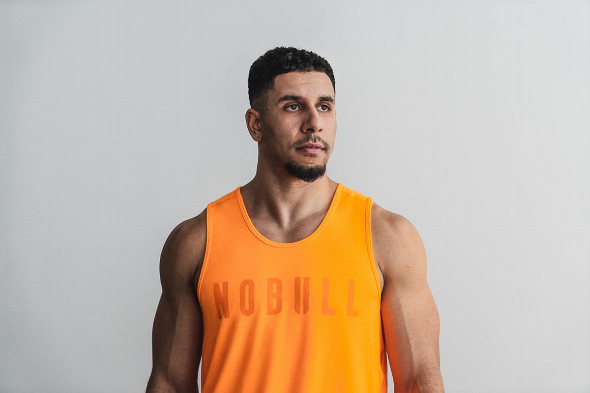 Nobull Tank Neon Linne Herr Orange | BE6039425