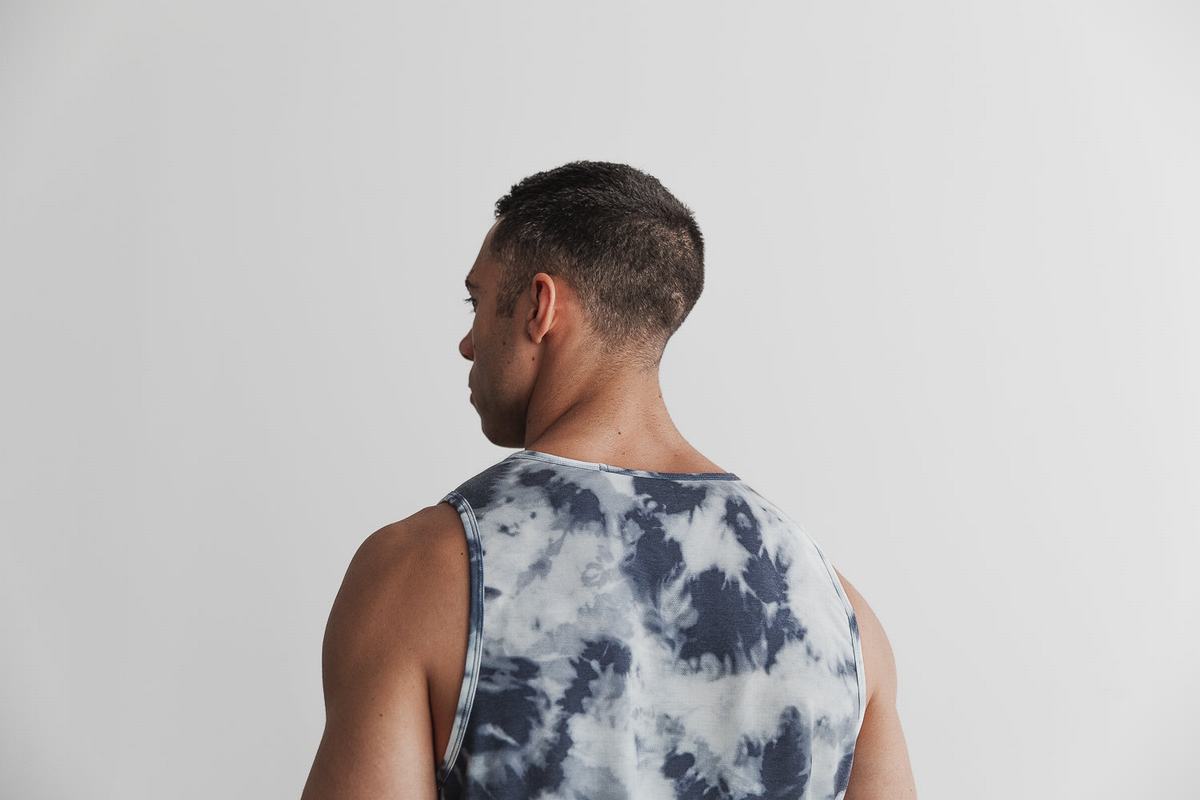 Nobull Tank Tie-Dye Linne Herr Blå Blå | DU6042183