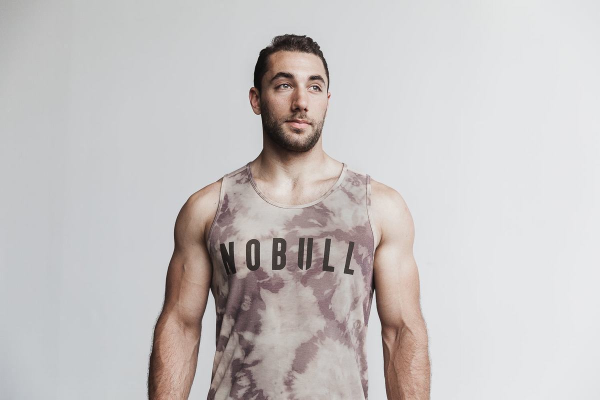 Nobull Tank Tie-Dye Linne Herr Bruna | ZL3861549