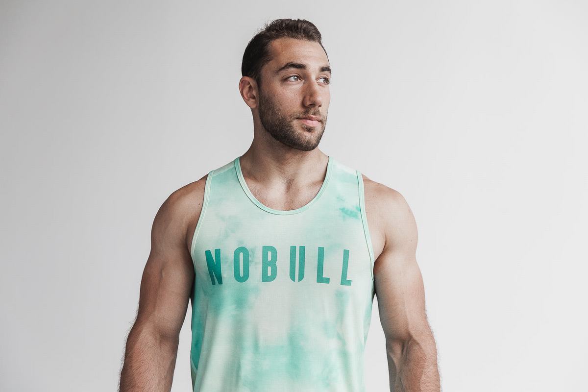 Nobull Tank Tie-Dye Linne Herr Ljusturkos | AM7692315