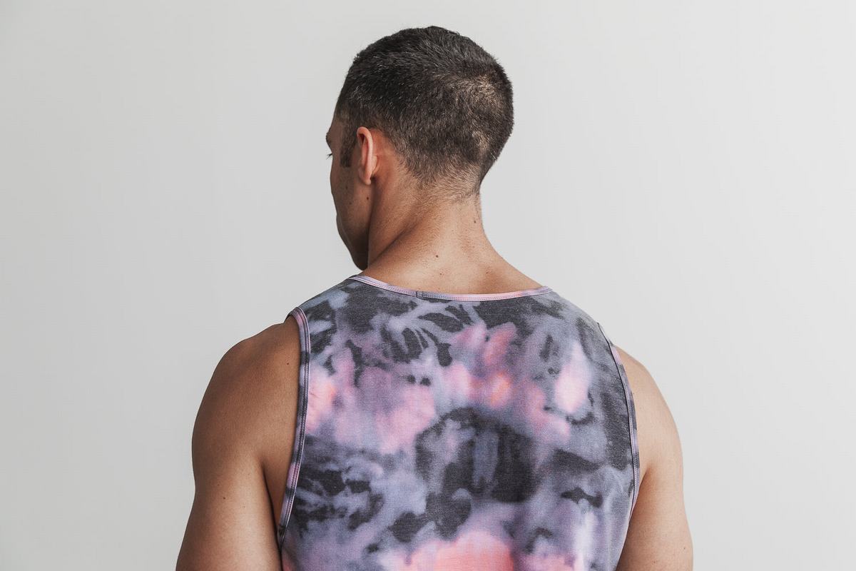 Nobull Tank Tie-Dye Linne Herr Rosa Svarta | EQ1063854