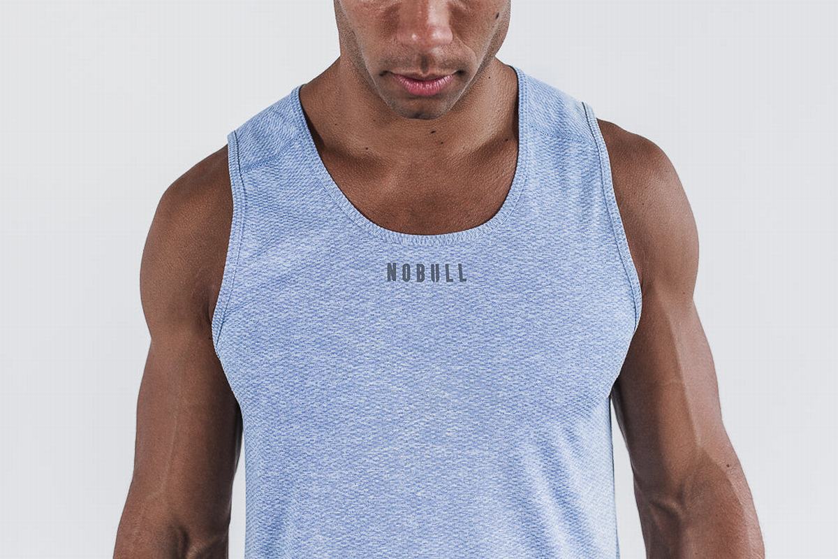 Nobull Textured Tank Linne Herr Ljusblå | VB7813604