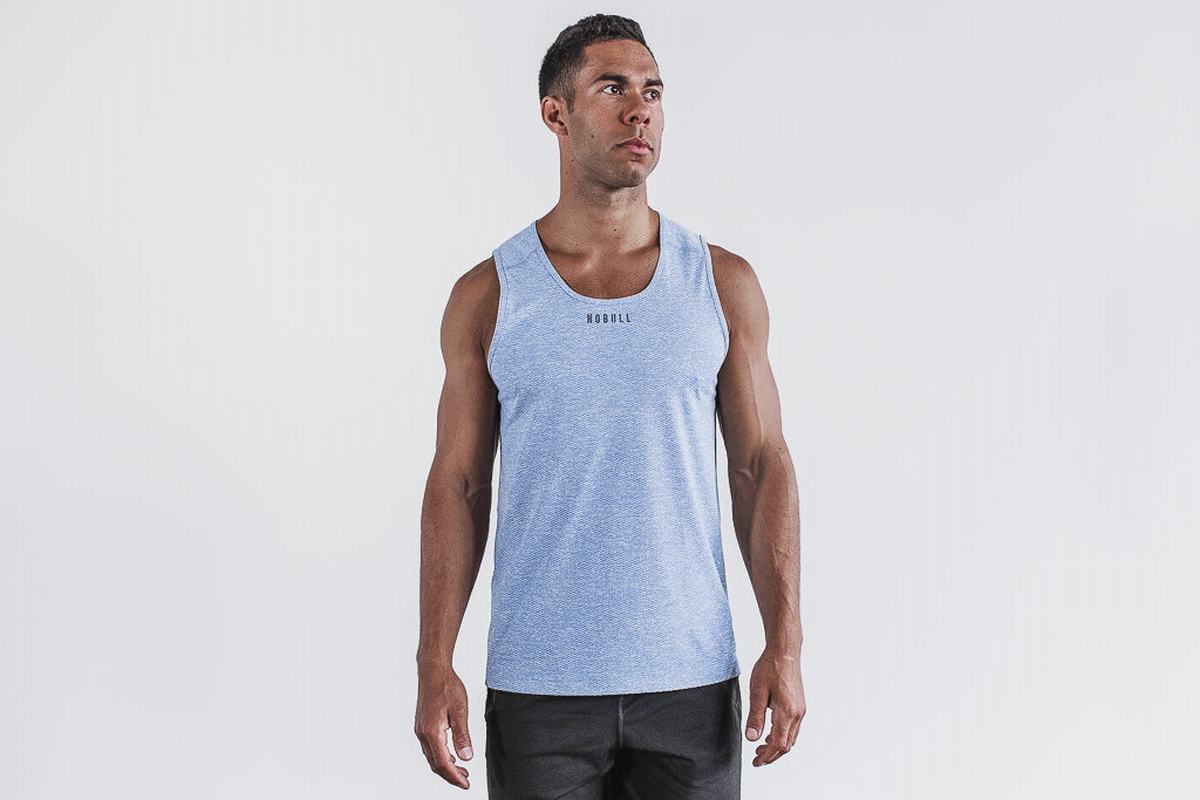 Nobull Textured Tank Linne Herr Ljusblå | VB7813604