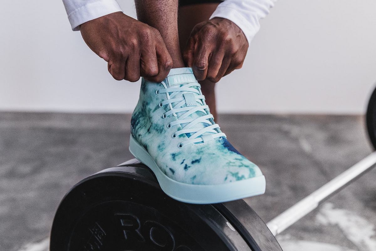 Nobull Tie-Dye Canvas Mid Trainer Skor Herr Mintgröna | ZR8695471