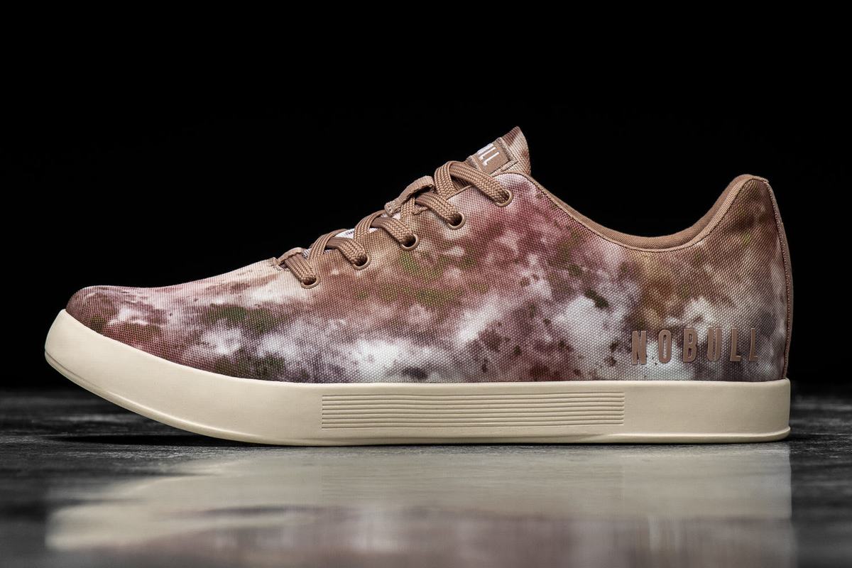 Nobull Tie-Dye Canvas Trainer Skor Dam Bruna Khaki | ET1830975