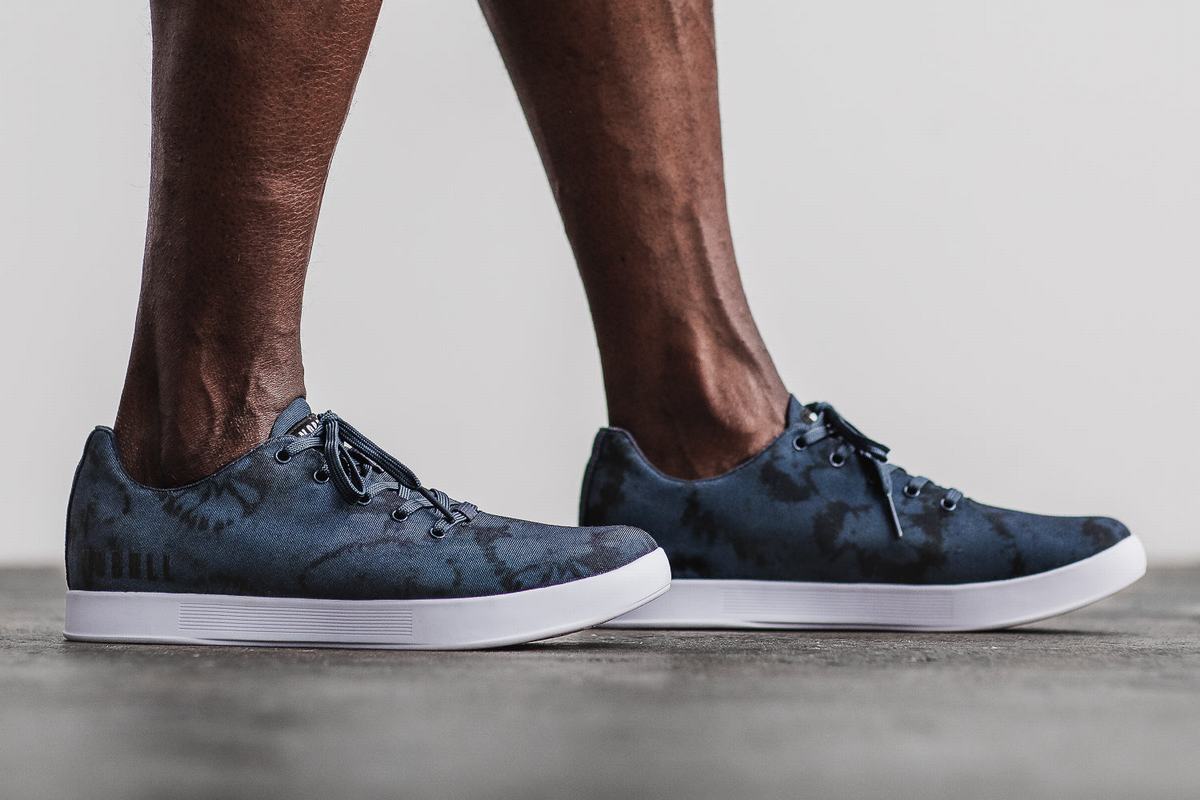 Nobull Tie-Dye Canvas Trainer Skor Herr Marinblå | IT2196857