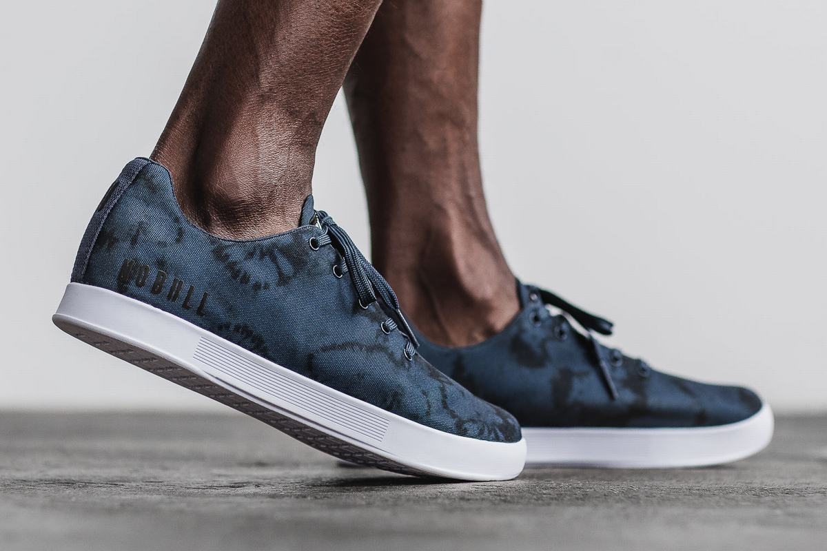 Nobull Tie-Dye Canvas Trainer Skor Herr Marinblå | IT2196857