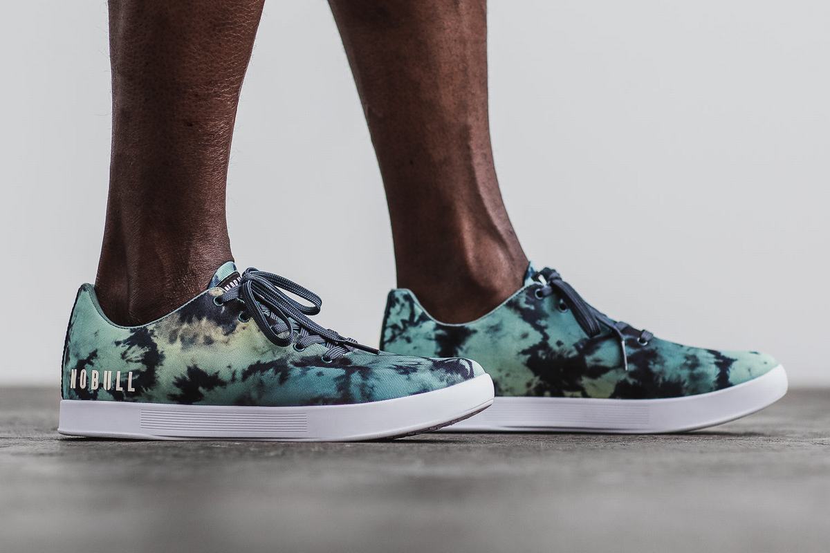 Nobull Tie-Dye Canvas Trainer Skor Herr Turkos | RA0281364