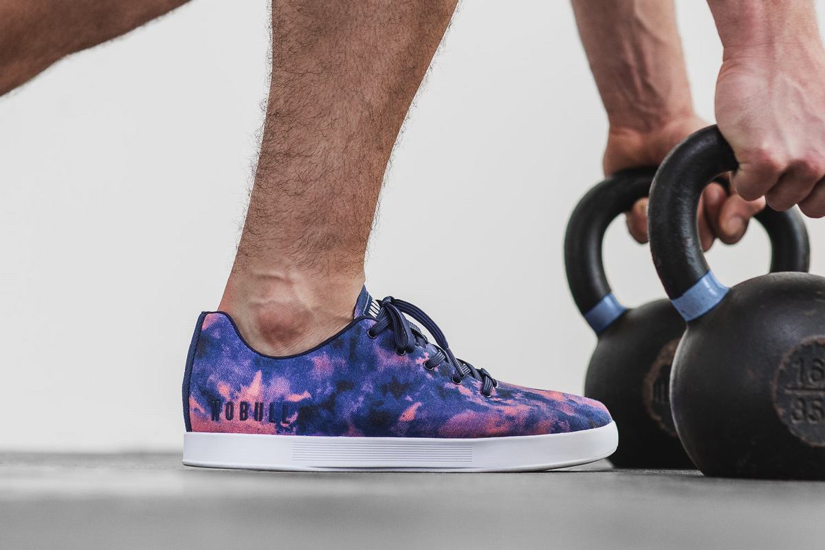 Nobull Tie-Dye Canvas Trainer Skor Herr Indigo Rosa | RC7016843