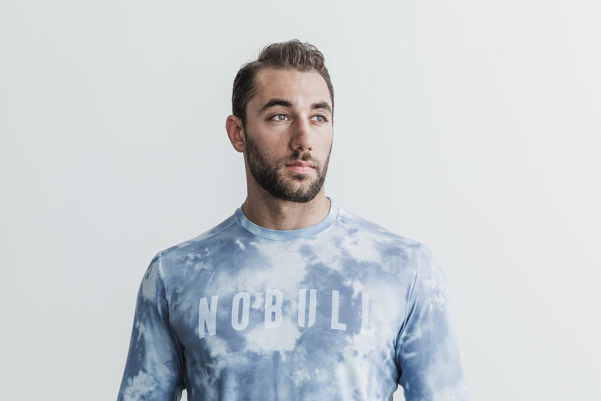 Nobull Tie-Dye Långärmad T-Shirt Herr Blå | GY7842190