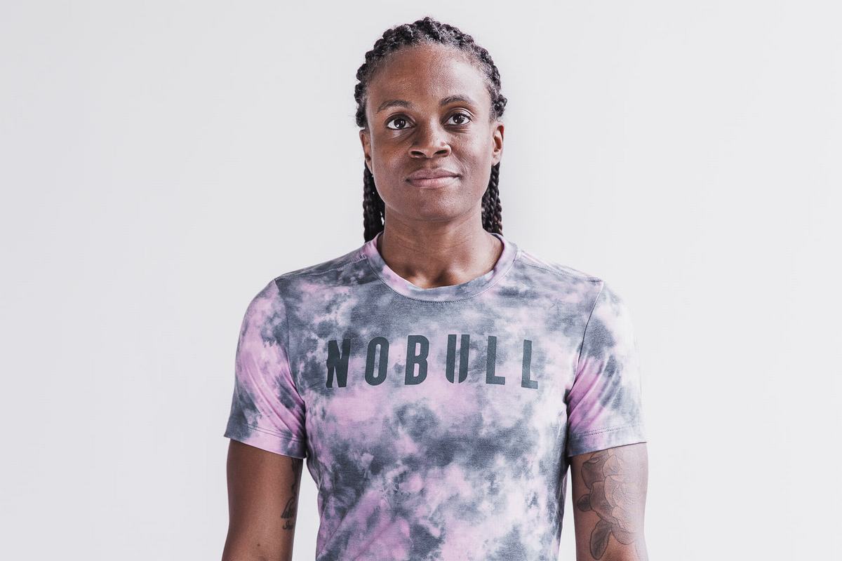 Nobull Tie-Dye T-Shirt Dam Rosa | QE2394516