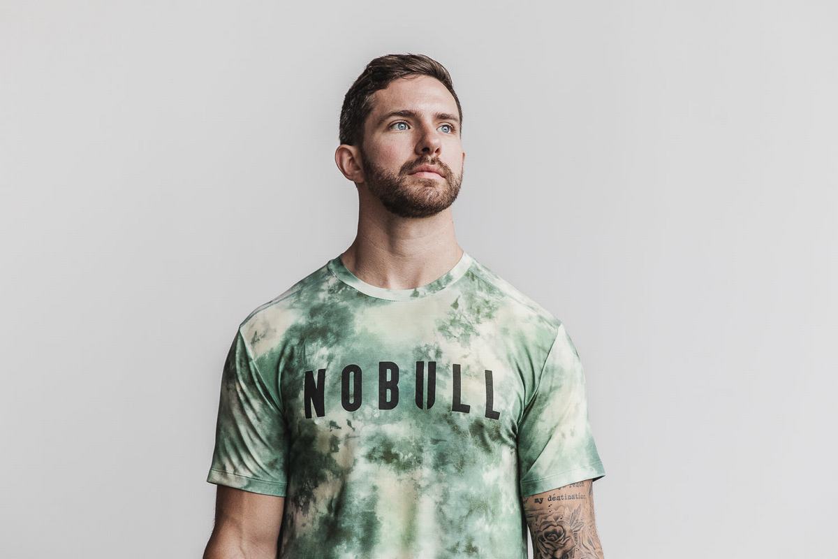 Nobull Tie-Dye T-Shirt Herr Gröna | RX4690823