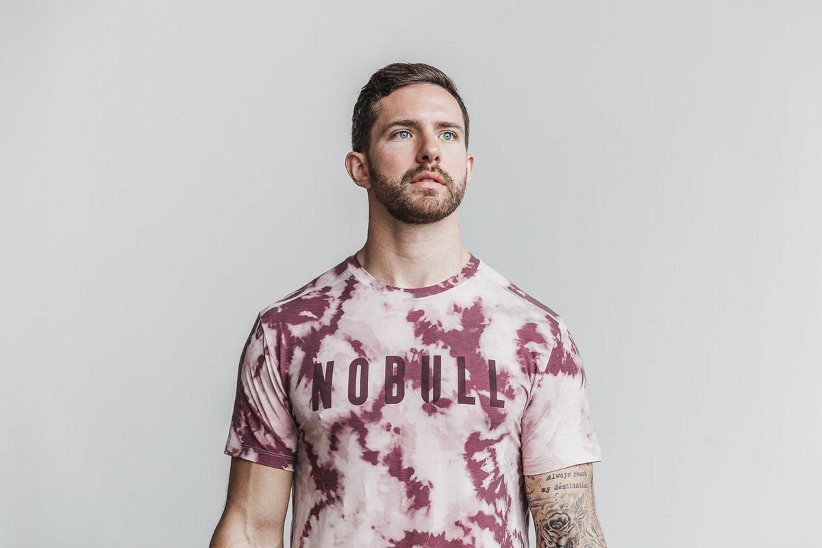 Nobull Tie-Dye T-Shirt Herr Rosa Mörkröda | LO1703986