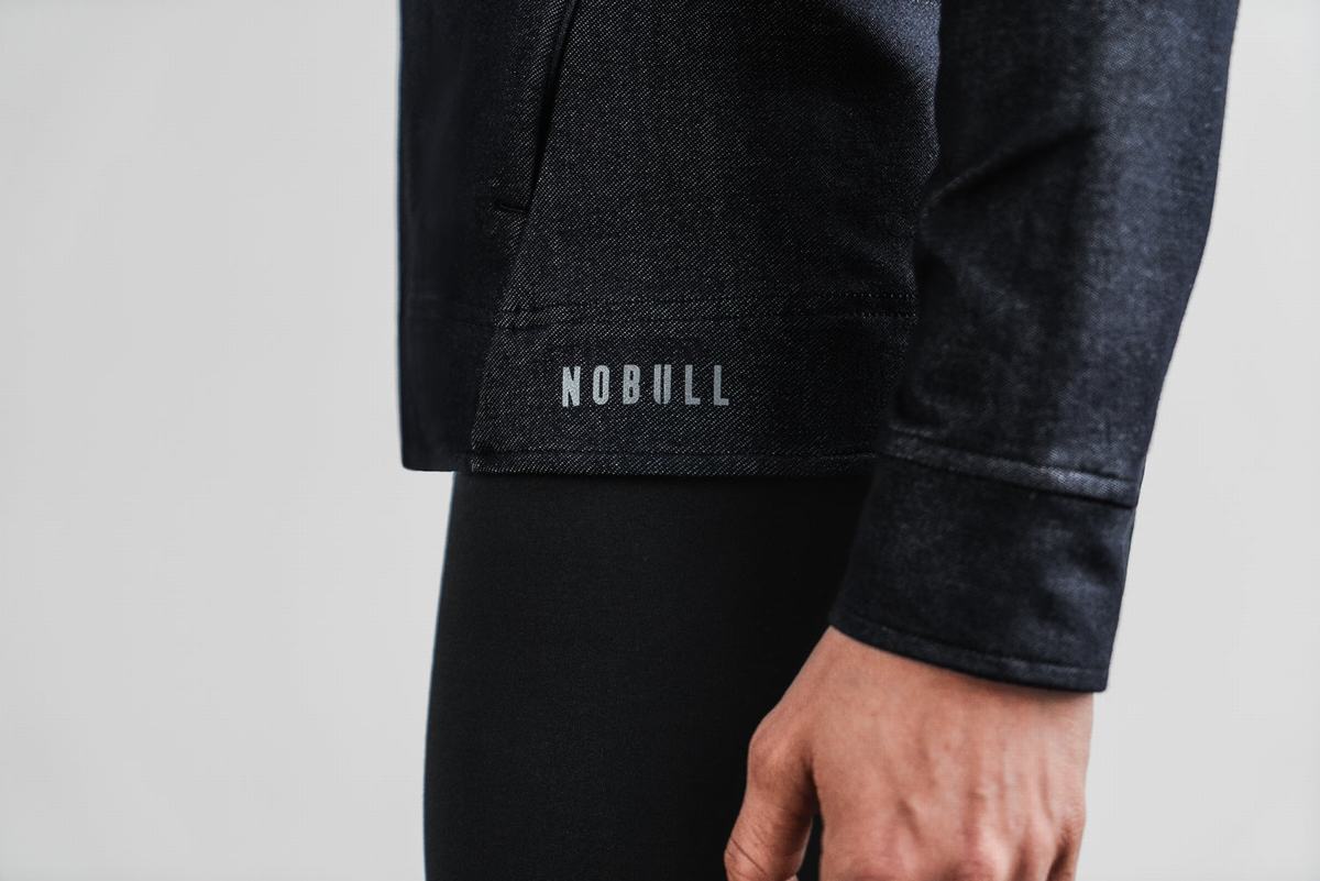 Nobull Twill Zip-up Jacka Dam Svarta | AF6840197