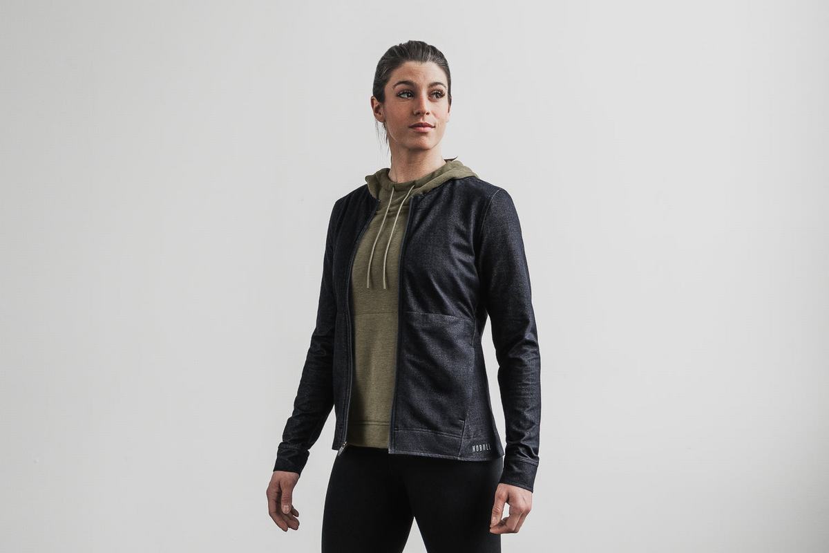 Nobull Twill Zip-up Jacka Dam Svarta | AF6840197