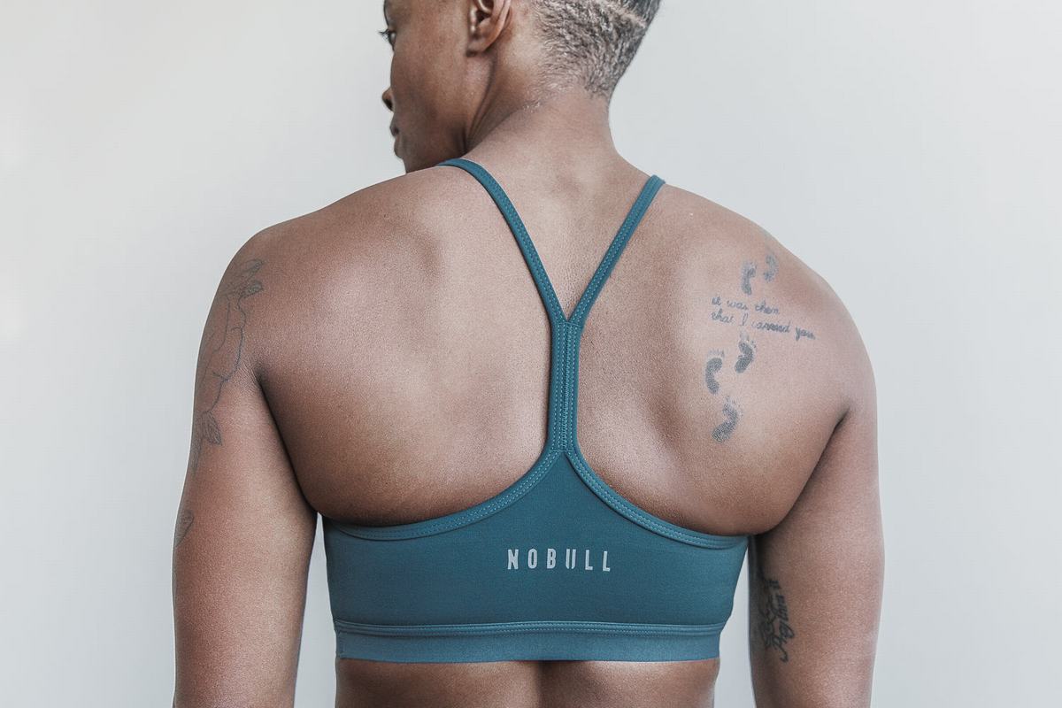 Nobull V-Neck Matte Sport-BH Dam Mörkturkos | EF3926581