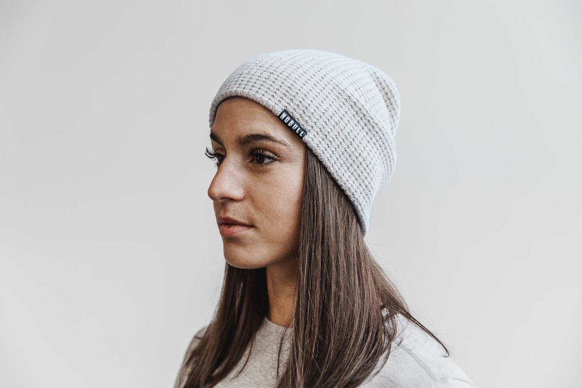 Nobull Waffle Beanie Mössa Dam Grå | FD2690183