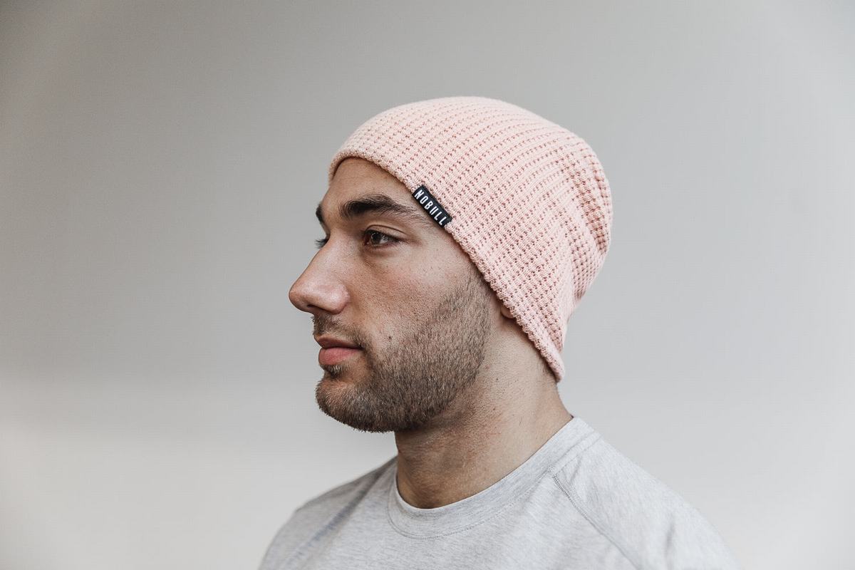 Nobull Waffle Beanie Mössa Dam Rosa | HO2746980