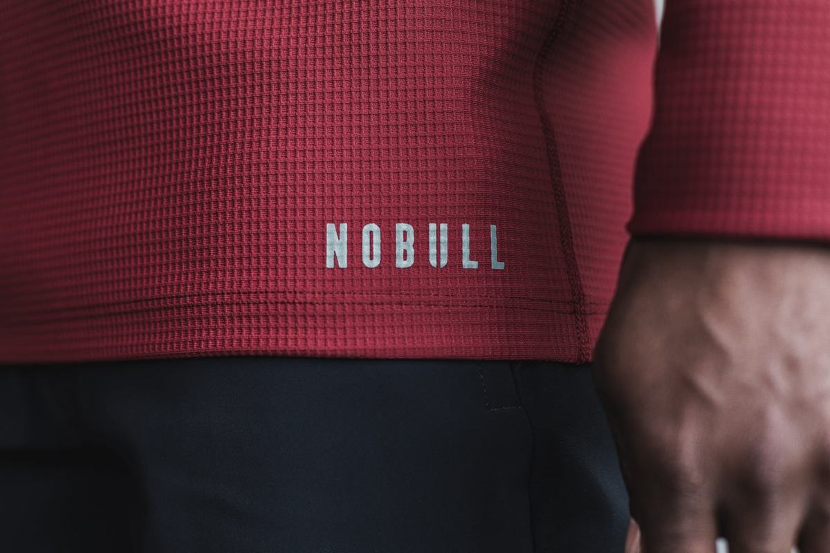 Nobull Waffle Långärmad T-Shirt Herr Röda | LV8795630