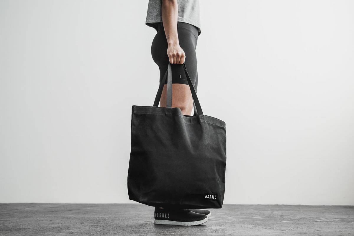 Nobull Waxed Canvas Open Top Tote Väska Herr Svarta | BW6153924