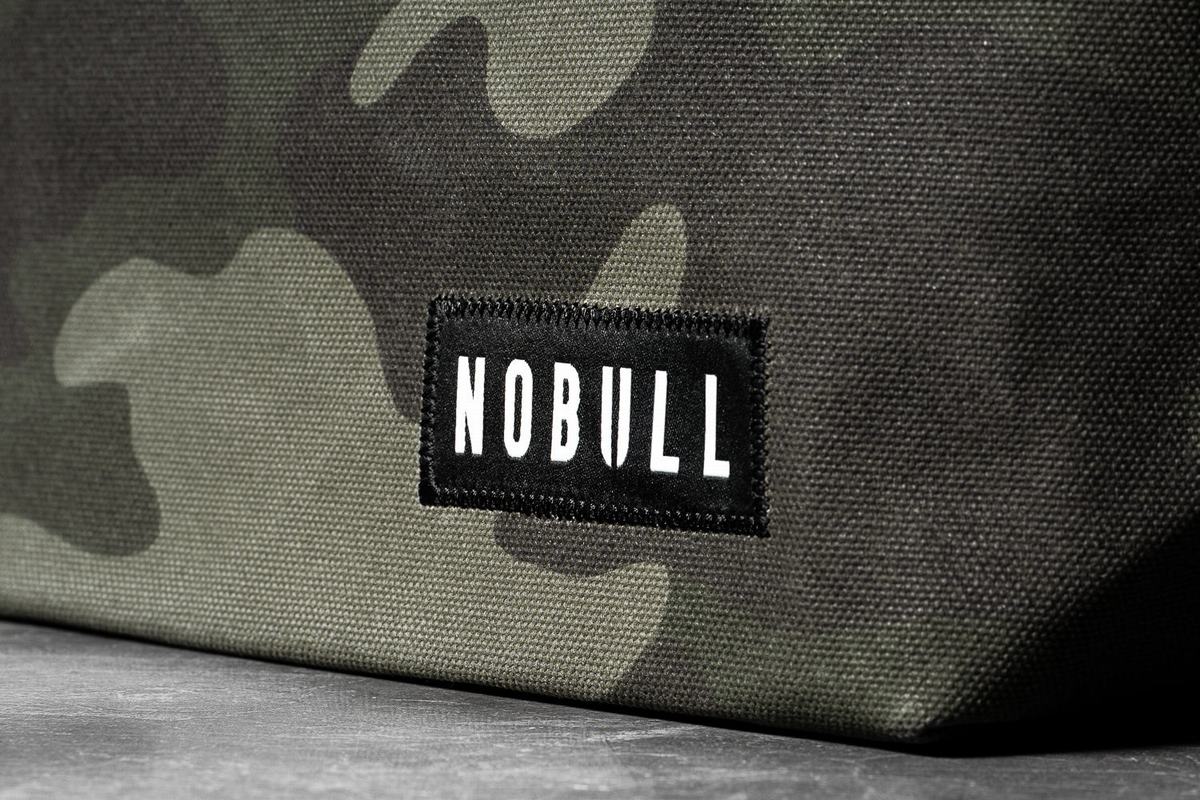 Nobull Waxed Canvas Open Top Tote Väska Dam Gröna Camo | CG4276358