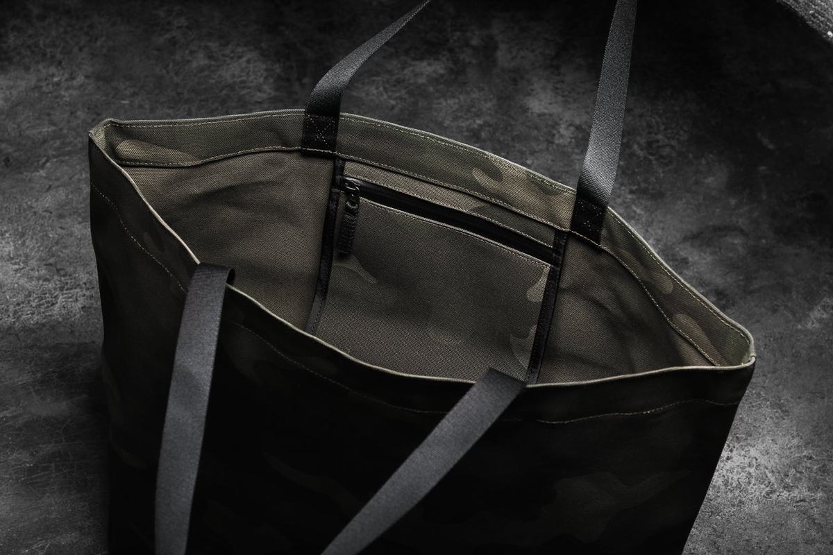 Nobull Waxed Canvas Open Top Tote Väska Herr Gröna Camo | ZD7581602