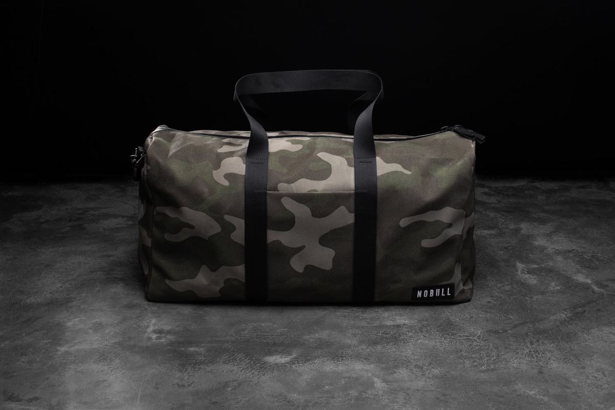 Nobull Waxed Canvas Sportväska Dam Gröna Camo | IN2568713