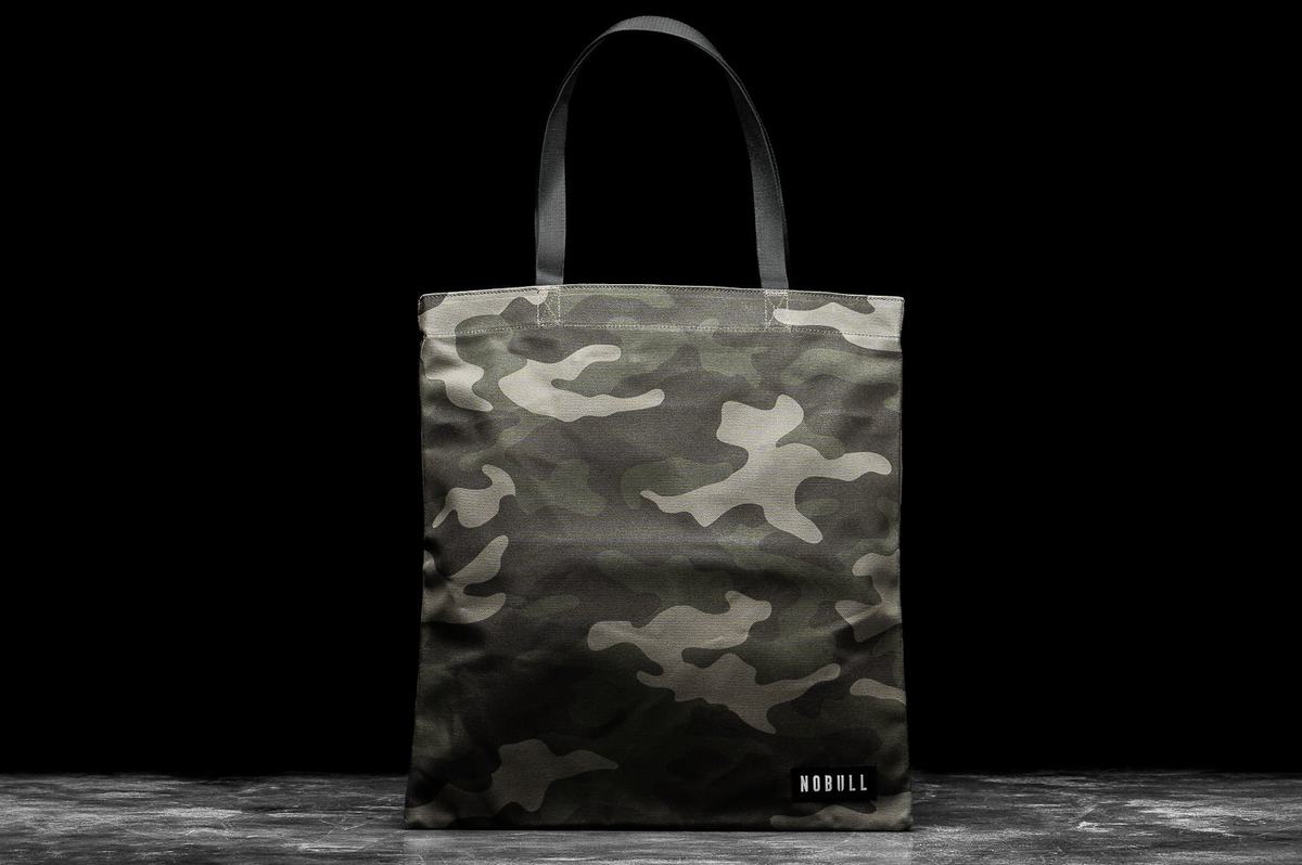 Nobull Waxed Canvas Tote Väska Herr Gröna Camo | RH0372698