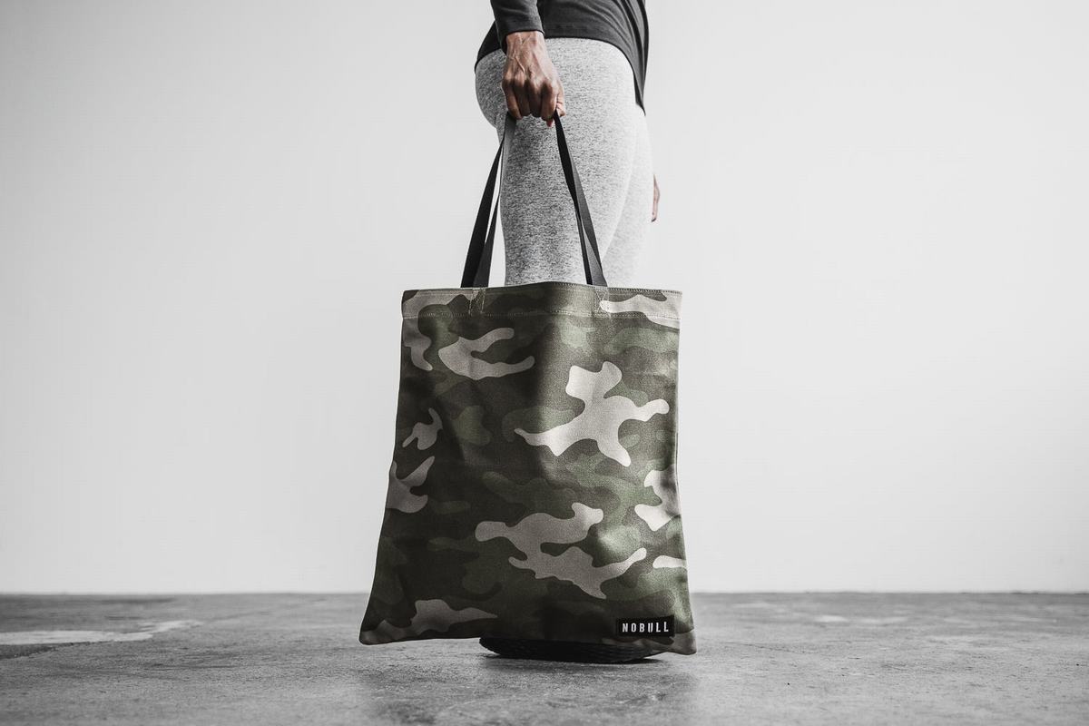 Nobull Waxed Canvas Tote Väska Herr Gröna Camo | RH0372698