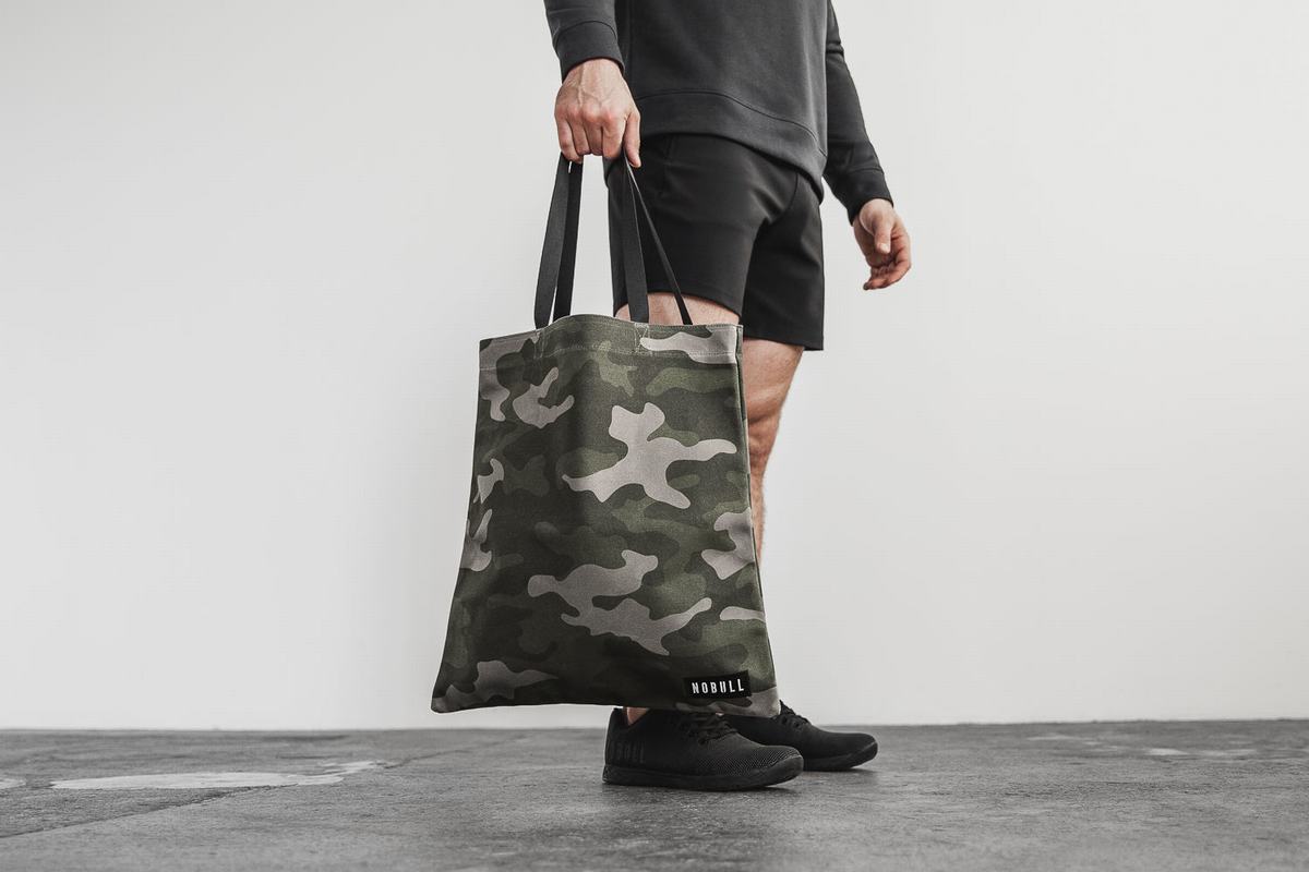 Nobull Waxed Canvas Tote Väska Herr Gröna Camo | RH0372698