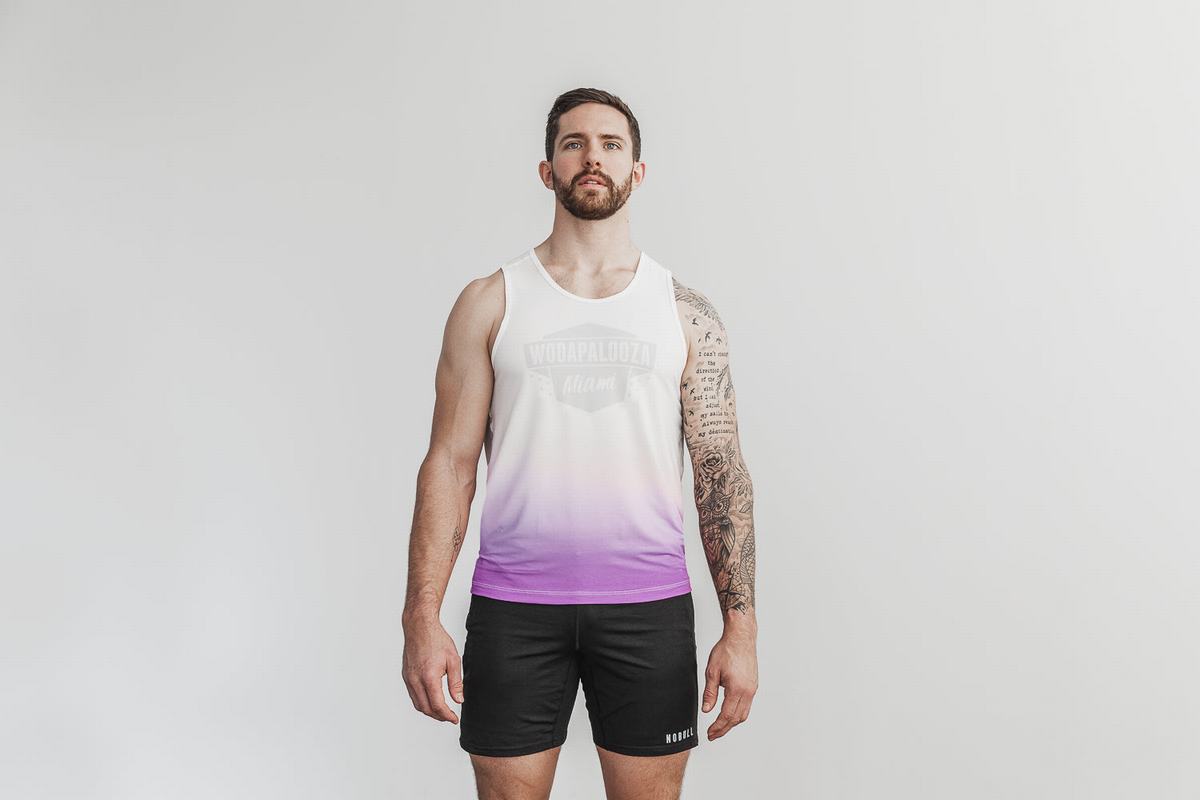 Nobull Wodapalooza Dip-Dye Tank Linne Herr Vita | TF5903726