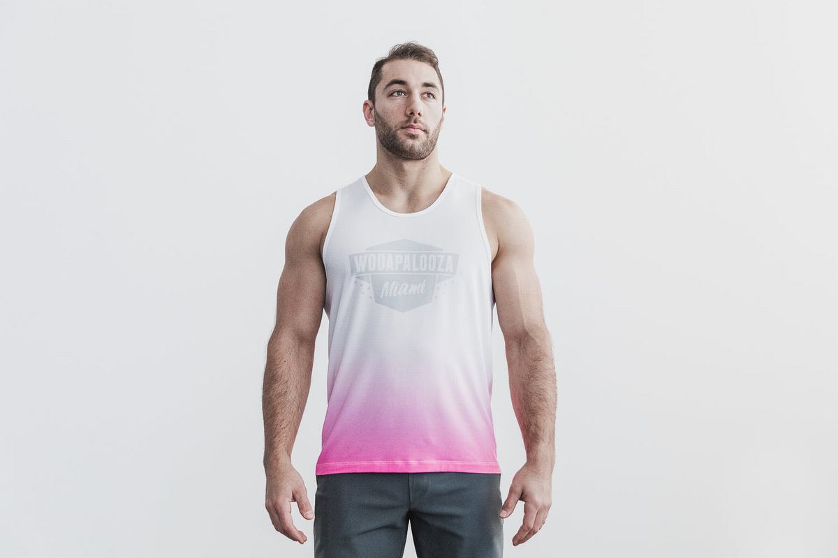 Nobull Wodapalooza Dip-Dye Tank Linne Herr Rosa | TL8245079