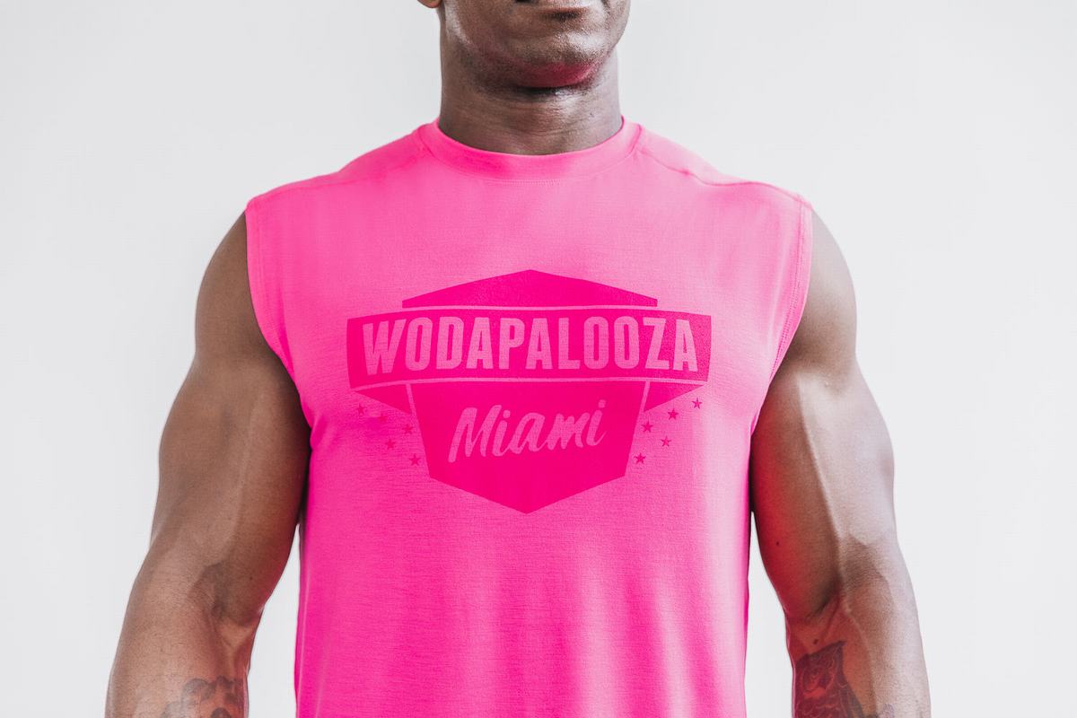 Nobull Wodapalooza Ärmlös T-Shirt Herr Rosa | ZG7816032