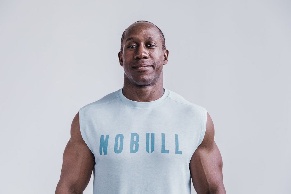 Nobull Ärmlös T-Shirt Herr Blå | DI9702564