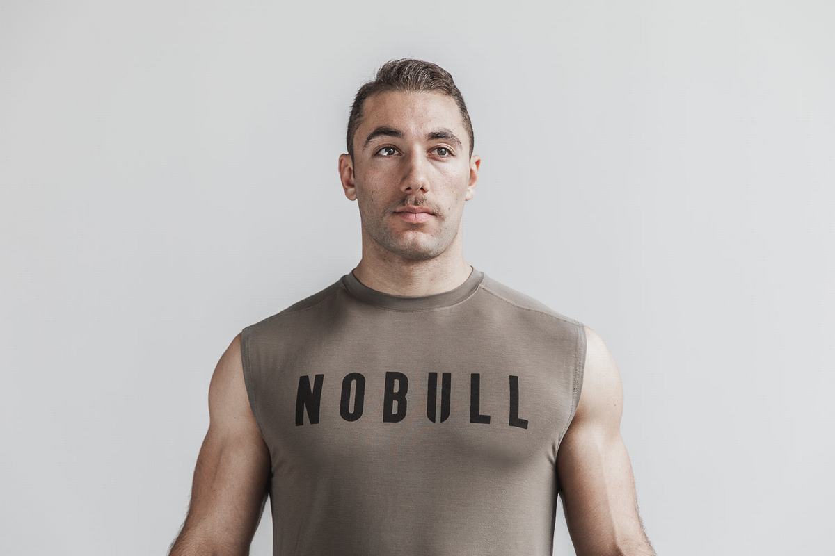 Nobull Ärmlös T-Shirt Herr Bruna | GO2945387