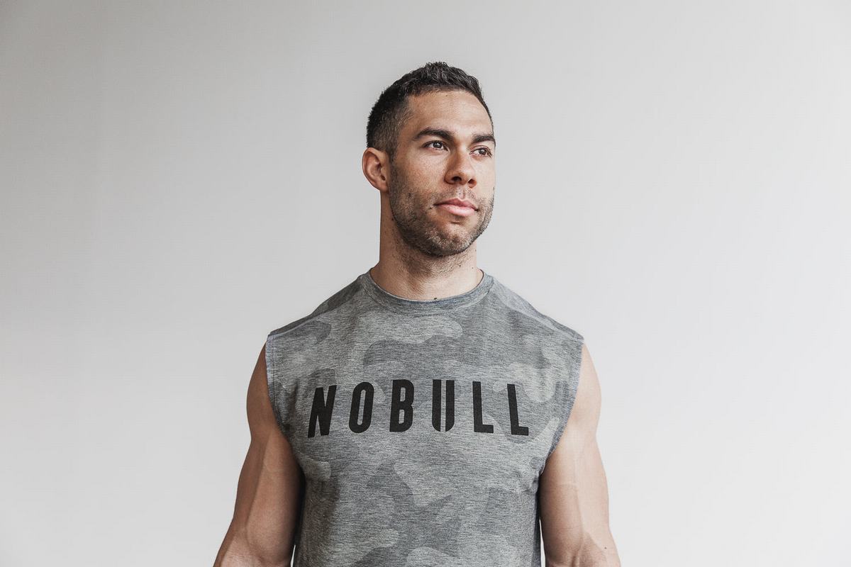 Nobull Ärmlös T-Shirt Herr Grå Camo | IL5163780