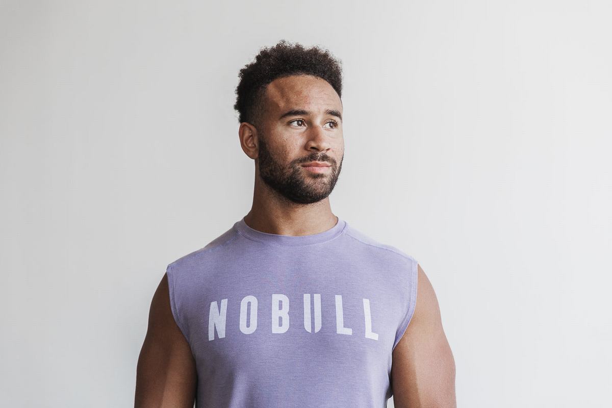 Nobull Ärmlös T-Shirt Herr Lavendel | RF0314678